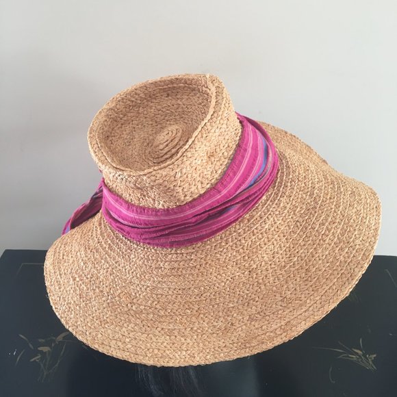 Old Country Road Sun Hat with Scarf Trim - Picture 3 of 4